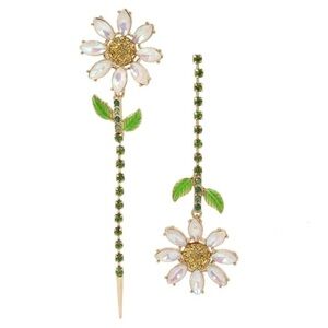 Betsey Johnson Daisy Flower Mismatch Earrings New